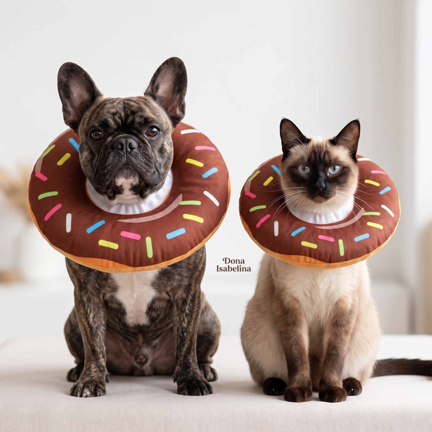 Dona isabelina acolchada Chocochispas para perros y gatos operados